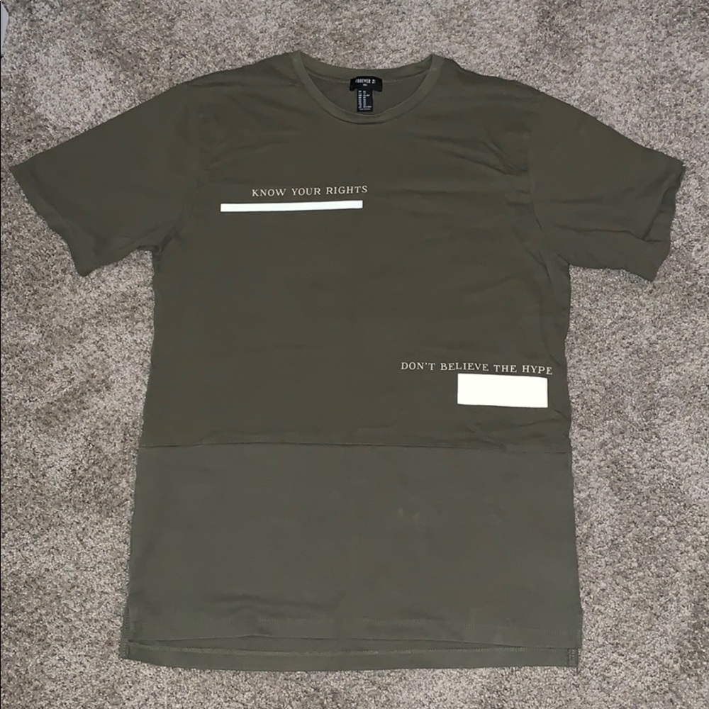 Olive green tee/ w graphics
